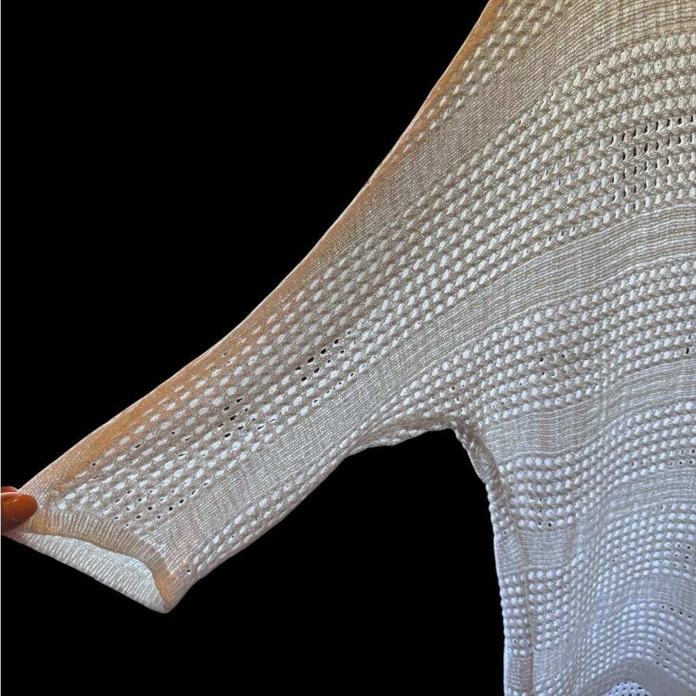 B77 Joseph Ribkoff Cream V-Neck Sweater - Picture 3 of 7